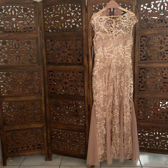 Long Embroidered Fit & Flare Dress - Picture 6 of 6